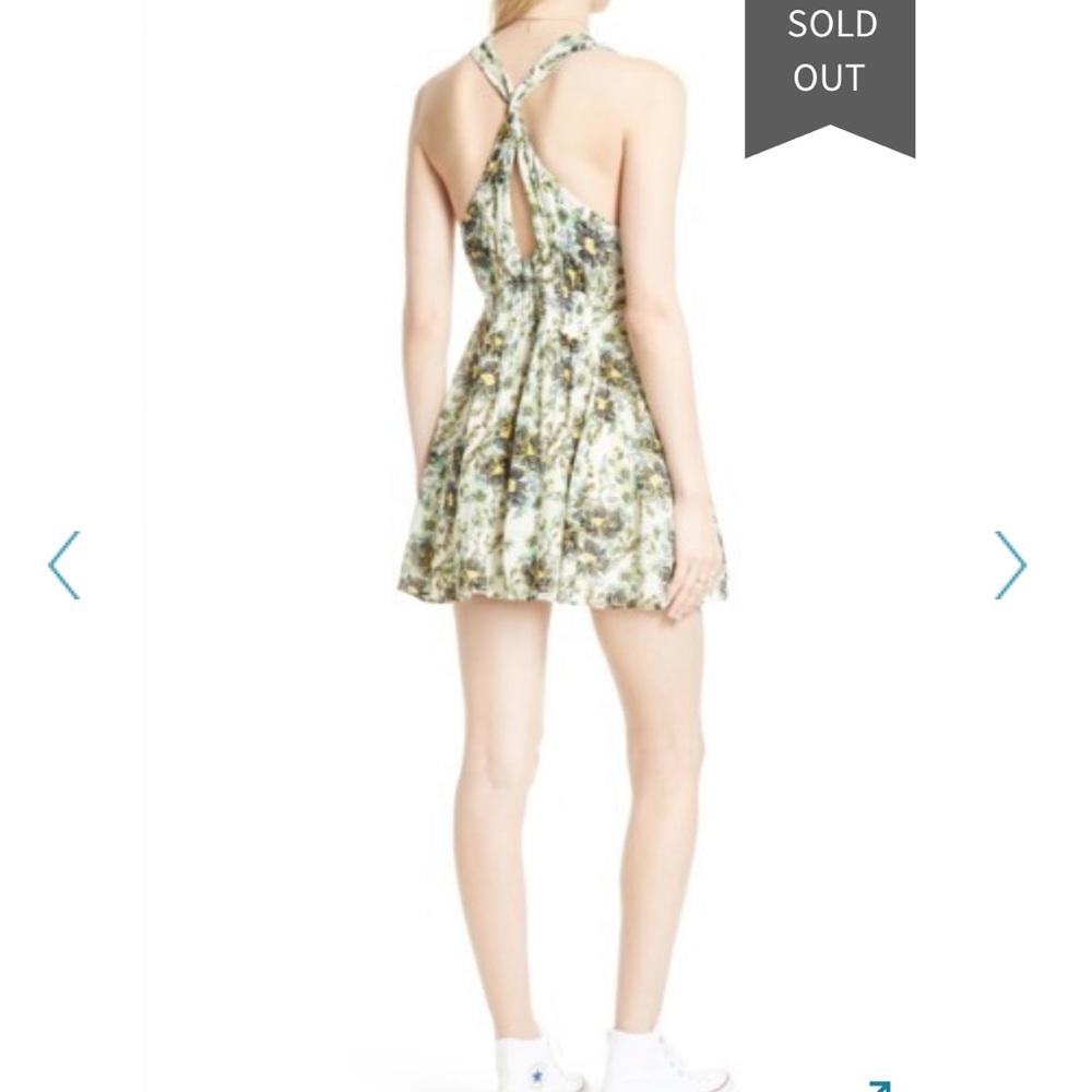 NEW Free People Green Boho Floral Halter Dress - Picture 4 of 8